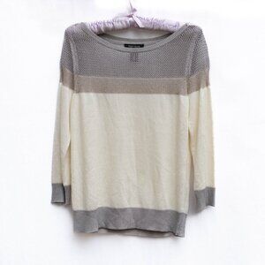 White House Black Market Sweater S Multi-Fiber Metallic Lurex Mesh Festive New